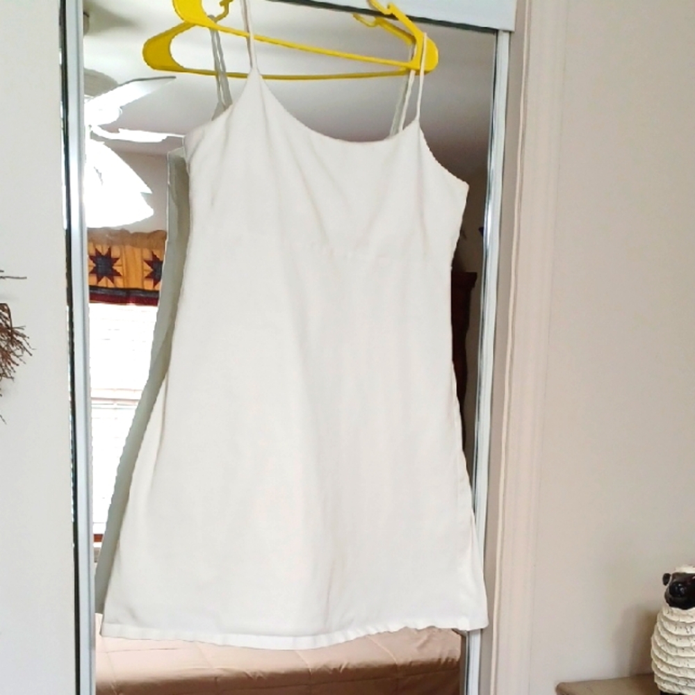 Boston Proper White Cotton Blend Dress